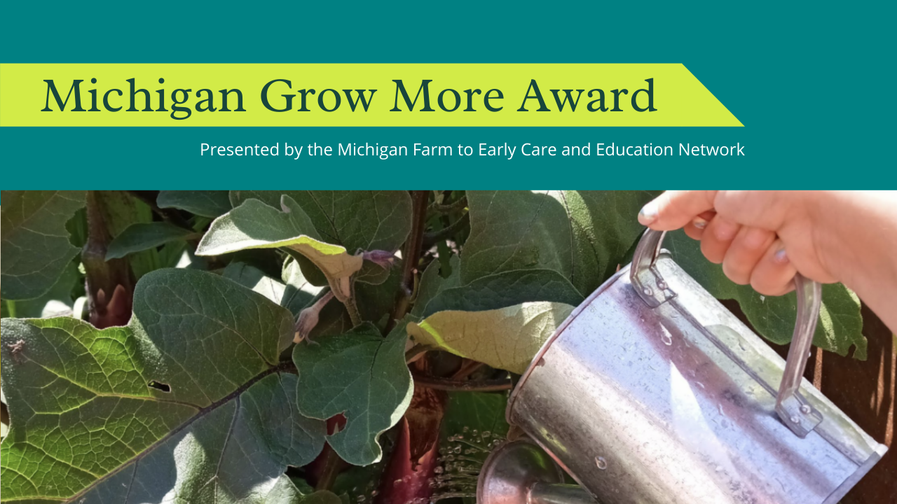 The Michigan Grow More Award is presented by the Michigan Farm to Early Care and Education Network
